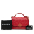 Chanel AB Chanel Red Lambskin Leather Leather Quilted Lambskin Chain Infinity Top Handle Flap Italy