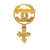 Chanel AB Chanel Gold Gold Plated Metal Swing Cross Brooch France