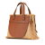 Loewe B LOEWE Brown Beige Raffia Natural Material Small and Leather Gate Top Handle Bag Spain