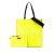 Valentino B Valentino Yellow Neon Yellow with Black Calf Leather VLTN Satchel Italy