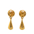 Chanel B Chanel Gold Gold Plated Metal CC Teardrop Clip On Earrings France