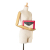 Celine B Celine Pink with Multi Calf Leather Tricolor Envelope Clutch Italy