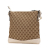 Gucci B Gucci Brown Beige with White Canvas Fabric GG Crossbody Italy