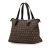 Fendi B Fendi Brown Canvas Fabric Zucchino Tote Italy