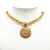 Chanel B Chanel Gold Gold Plated Metal CC Round Pendant Necklace France