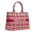 Christian Dior A Dior Red Canvas Fabric Medium Check'n'Dior Book Tote Italy