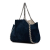 Stella McCartney B Stella McCartney Blue Navy Polyester Fabric Shaggy Deer Falabella Reversible Tote Italy