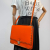 Valentino Rockstud Calfskin Leather 2-Ways Flap Shoulder Bag Neon Orange