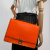 Valentino Rockstud Calfskin Leather 2-Ways Flap Shoulder Bag Neon Orange