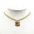 Chanel B Chanel Gold Gold Plated Metal Quilted CC Pendant Necklace France