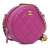 Chanel Pink Lambskin Leather Leather CC Quilted Lambskin Pearl Crush Round Clutch with Chain Italy