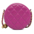 Chanel Pink Lambskin Leather Leather CC Quilted Lambskin Pearl Crush Round Clutch with Chain Italy