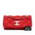 Chanel B Chanel Red Tweed Fabric Jumbo CC Nature Flap Italy