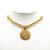 Chanel AB Chanel Gold Gold Plated Metal CC Round Pendant Necklace France