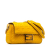 Fendi B Fendi Yellow Mustard Calf Leather Zucca Embossed Chain Midi Baguette Italy