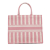 Christian Dior AB Dior Pink Canvas Fabric Large Striped Book Tote Italy