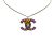 Chanel AB Chanel Purple Enamel Other Brass Butterfly CC Pendant Necklace France