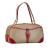 Celine B Celine Brown Beige with Red Coated Canvas Fabric Macadam Shoulder Bag Italy