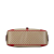 Celine B Celine Brown Beige with Red Coated Canvas Fabric Macadam Shoulder Bag Italy