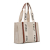 Chloé AB Chloé Brown Beige Canvas Fabric Medium Woody Tote Italy