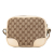 Gucci B Gucci Brown Beige Canvas Fabric GG Bree Crossbody Italy