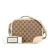 Gucci B Gucci Brown Beige Canvas Fabric GG Bree Crossbody Italy