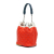 Chanel AB Chanel Red with White Lambskin Leather Leather CC Quilted Lambskin Cuba Drawstring Bucket Italy