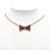 Louis Vuitton B Louis Vuitton Gold with Brown Gold Plated Metal Resin Tortoise Shell Bow Pendant Necklace Italy