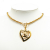 Chanel AB Chanel Gold Gold Plated Metal CC Heart Pendant Necklace France