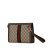 Gucci AB Gucci Brown Beige Coated Canvas Fabric GG Supreme Ophidia Clutch Italy