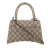 Gucci Brown Beige Coated Canvas Fabric Small The Hacker Project GG Supreme Hourglass Satchel Italy