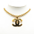 Chanel B Chanel Gold Gold Plated Metal CC Pendant Necklace France