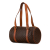 Celine B Celine Brown Coated Canvas Fabric Macadam Boston Bag Italy