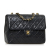 Chanel B Chanel Black Lambskin Leather Leather Mini Square Quilted Lambskin Single Flap France