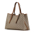 Gucci AB Gucci Brown Beige Coated Canvas Fabric Medium GG Supreme Emblem Tote Italy