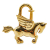 Hermès B Hermès Gold Gold Plated Metal Pegasus Cadena Lock Charm France