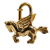 Hermès B Hermès Gold Gold Plated Metal Pegasus Cadena Lock Charm France