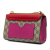 Gucci B Gucci Brown Beige with Red Coated Canvas Fabric Small GG Supreme Padlock Crossbody Italy