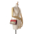 Gucci B Gucci Brown Beige with Red Coated Canvas Fabric Small GG Supreme Padlock Crossbody Italy