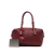 Bottega Veneta B Bottega Veneta Red Calf Leather Intrecciato Boston Bag Italy