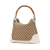 Gucci AB Gucci Brown Beige with White Canvas Fabric GG Bamboo Diana Satchel Italy