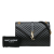 Saint Laurent B Saint Laurent Black Calf Leather Large Monogram Chevron Quilted Envelope Bag Italy