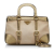 Prada AB Prada Brown Beige with Gold Nylon Fabric Saffiano-Trimmed Tessuto Satchel Italy