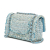 Chanel AB Chanel Blue Light Blue Tweed Fabric Medium Braided Double Flap France