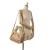 Stella McCartney AB Stella McCartney Brown Beige Chemical Fiber Fabric Shearling Trimmed Stella Logo Satchel Italy