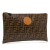 Fendi B Fendi Brown Coated Canvas Fabric Zucca Clutch Italy