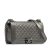 Chanel B Chanel Silver Lambskin Leather Leather Medium Perforated Lambskin Boy Flap Italy