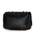 Chanel B Chanel Black Calf Leather Medium Stitched skin Covered CC Flap Italy