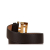 Fendi B Fendi Brown Dark Brown Calf Leather FF Pebbled Belt Italy