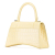 Balenciaga B Balenciaga Yellow Light Yellow Calf Leather Small Embossed Hourglass Top Handle Bag Italy